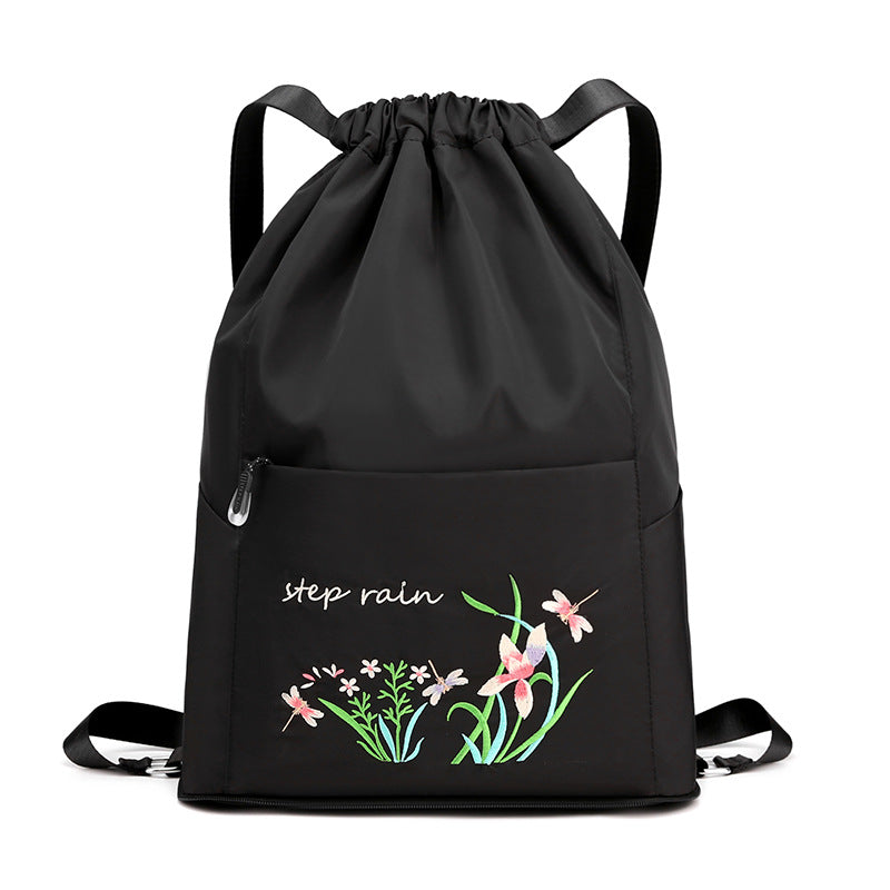 Doppelter Rucksack, Nylon, faltbar, bestickt