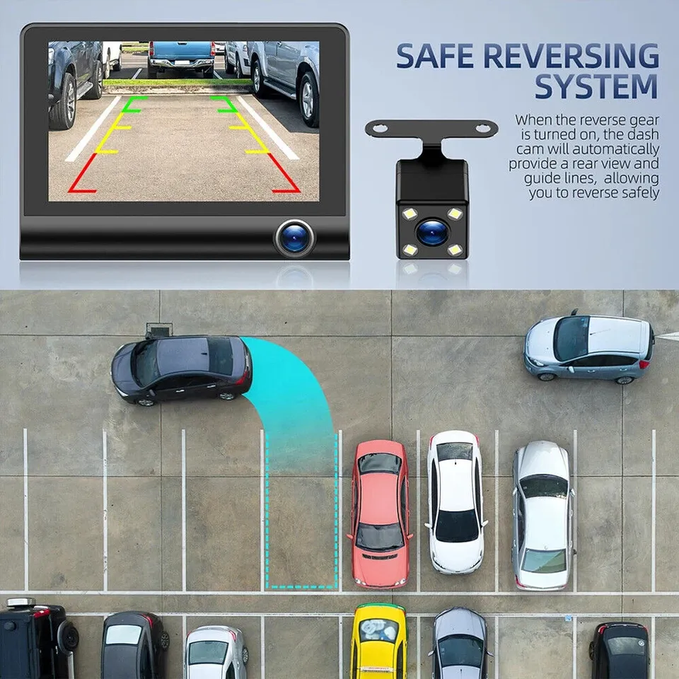4-Zoll-Touchscreen-Front- und Rückfahrkamera