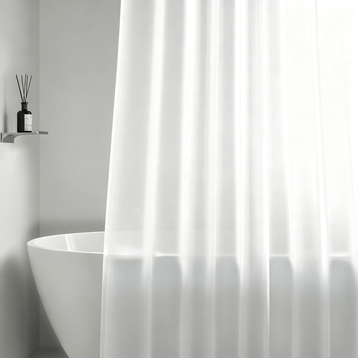 Duschvorhang, PEVA, transparent, 80–120 cm