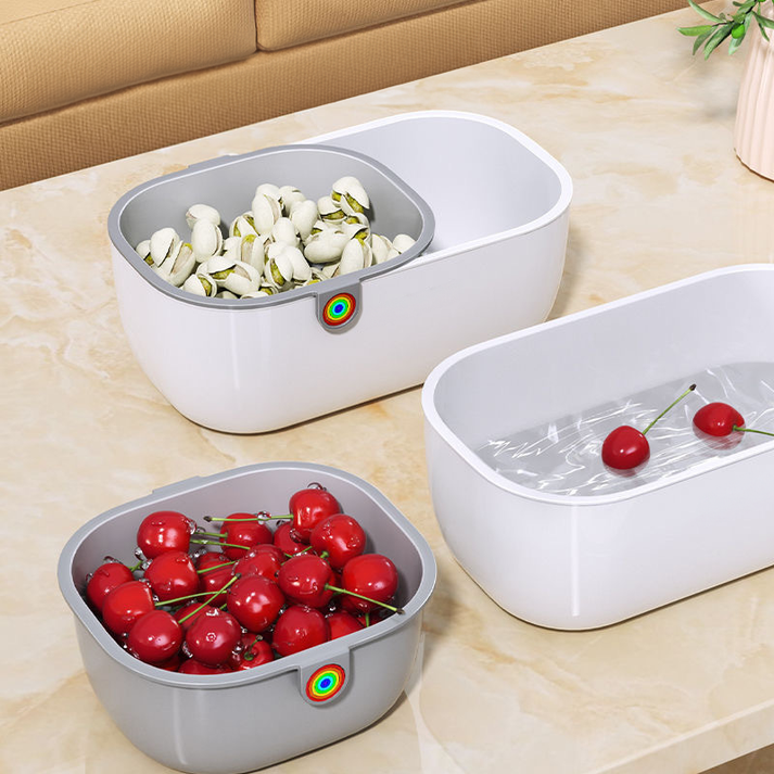Praktische Snackschüssel | 2-stufiges Design für sauberes Snacken | Brehn