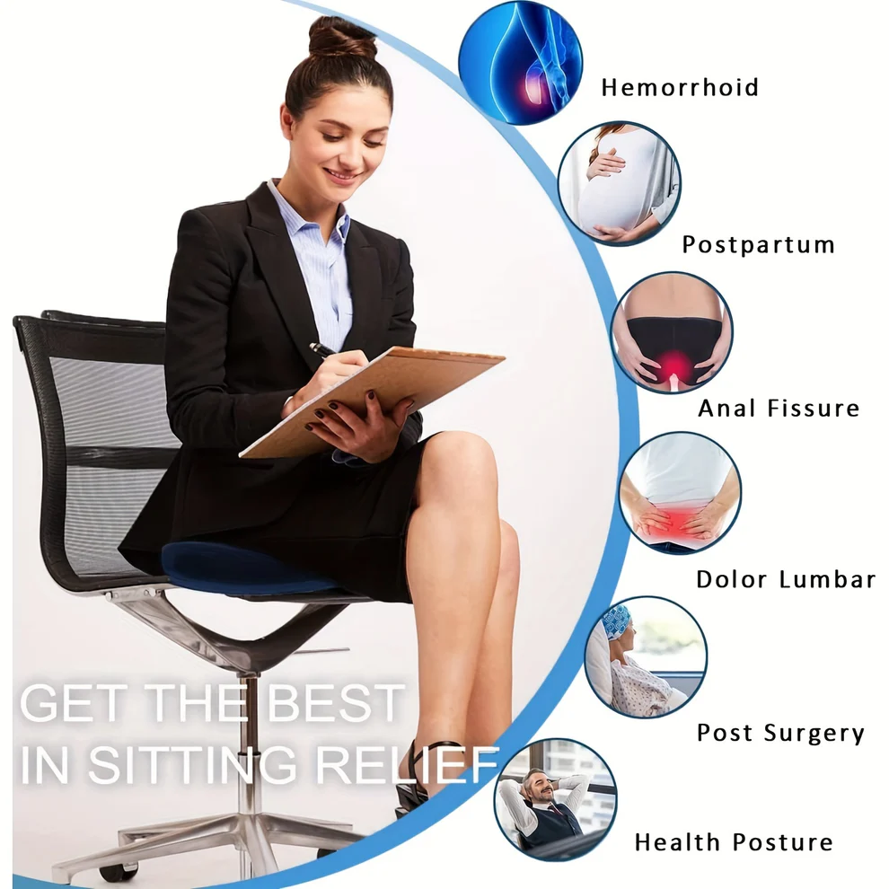 Ergonomisches Donut-Kissen aus Memory-Schaum zur Unterstützung des Steißbeins