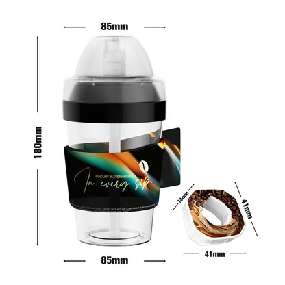 Kaffee-Trinkbecher mit Strohhalm, 400 ml