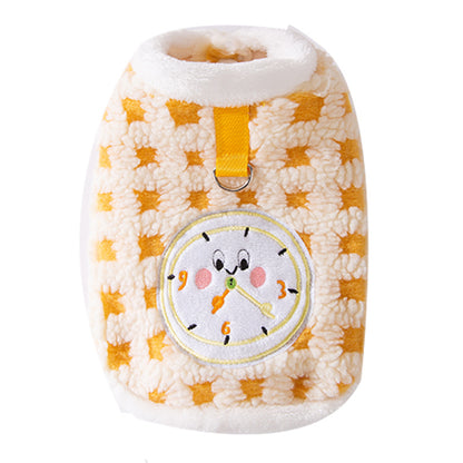 Fleece-Pullover mit Uhr-Motiv für Katzen und kleine Hunde