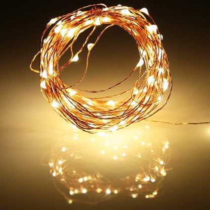 LED-Lichterkette, 10 m, 100 Lichter, USB/Batterie