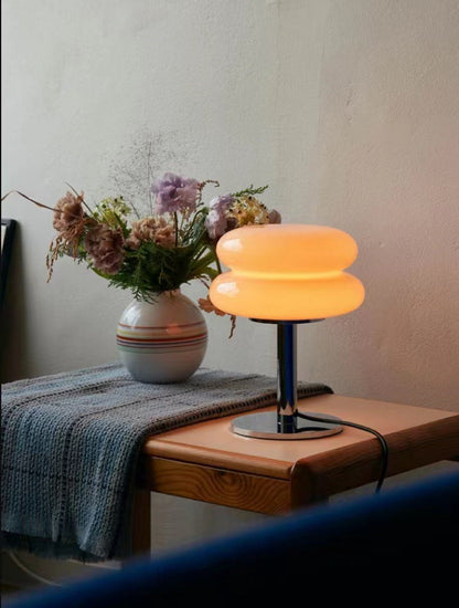 Brehn | DESIGNER GLAS TISCHLAMPE - AMBIENTE LED LAMPE FÜR SCHLAFZIMMER UND ARBEITSZIMMER