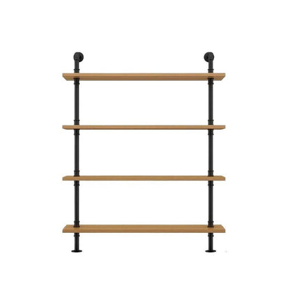 Wandregal aus Holz, 140–240 cm, mit Metallhalterungen