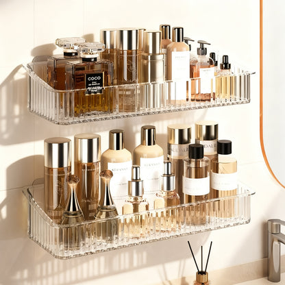 Transparente Badezimmer-Wandablage, ohne Bohren