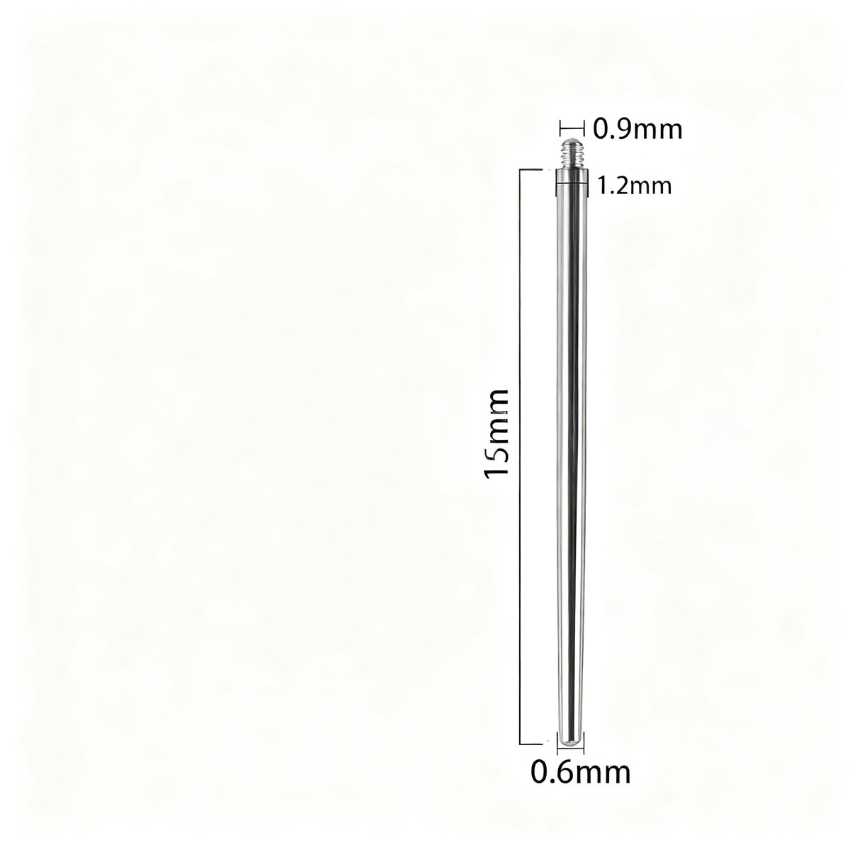 Titan-Piercingstab, flache Basis, Innengewinde
