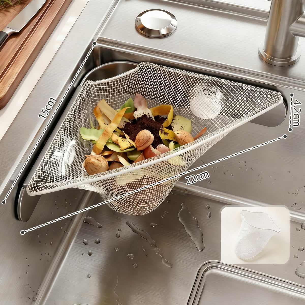 Eckiger Abtropfständer für die Spüle