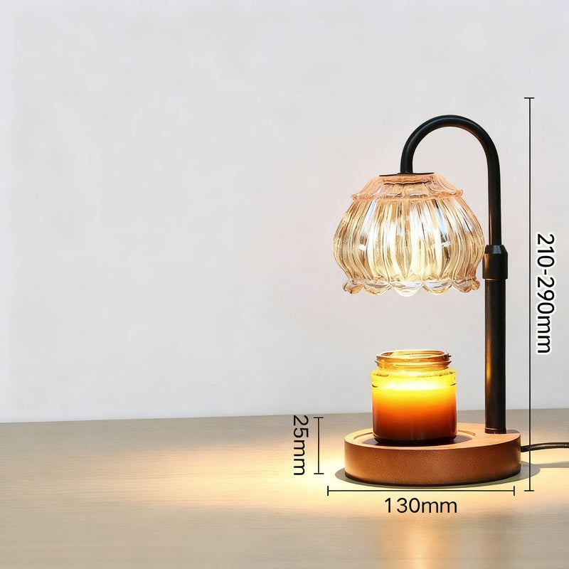 Wachsschmelz-Lampe mit Holzsockel