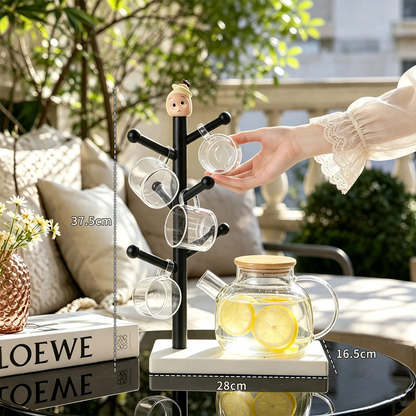 Apfel-Figuren Tassenständer mit Abtropfschale