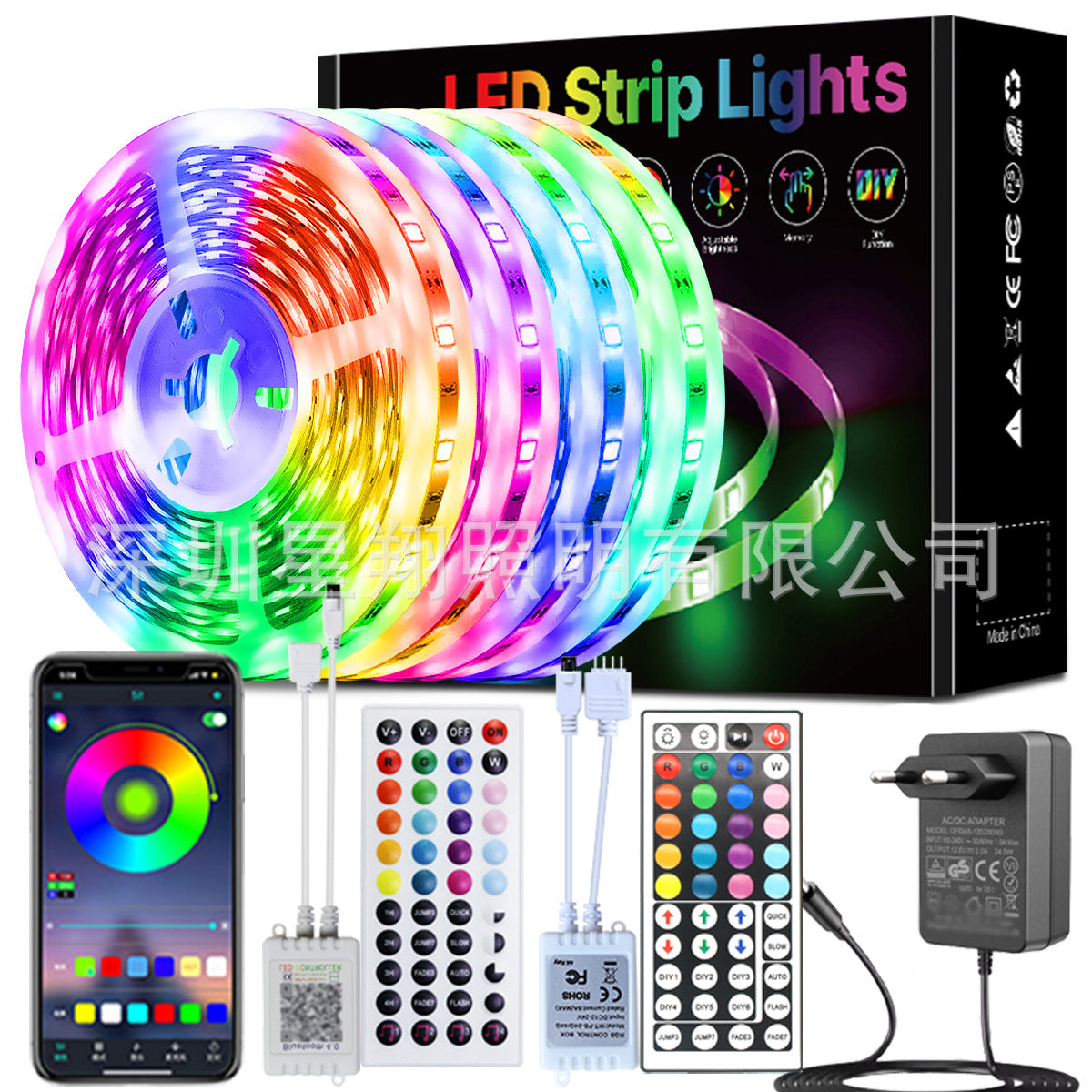 RGB-LED-Streifen 5050, steuerbar per App und Fernbedienung