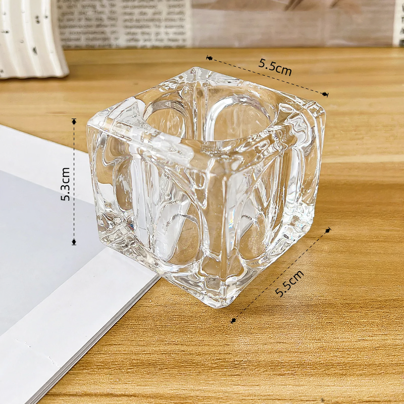Eiswürfel-Glaskerzenhalter, transparent