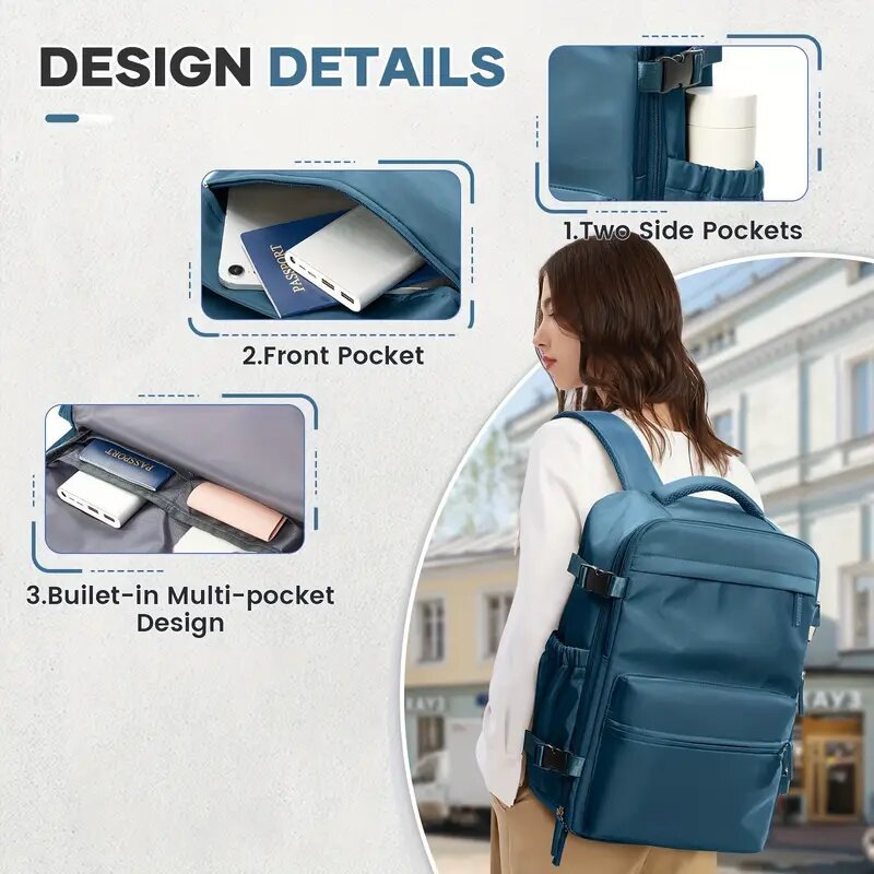 Kompressions-Rucksack, 36–55 L, mit Pumpe