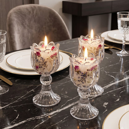 Glas-Kerzenständer Tulpen-Design, nordischer Stil
