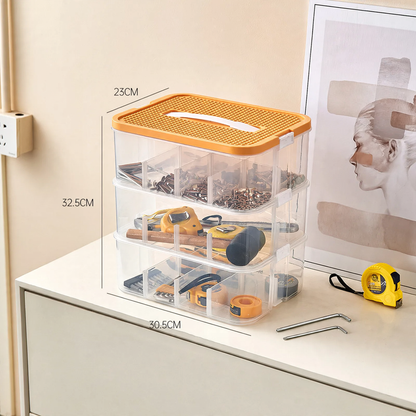 Organizer-Box mit Fächern, Edelstahl, Modell yz-3271-2