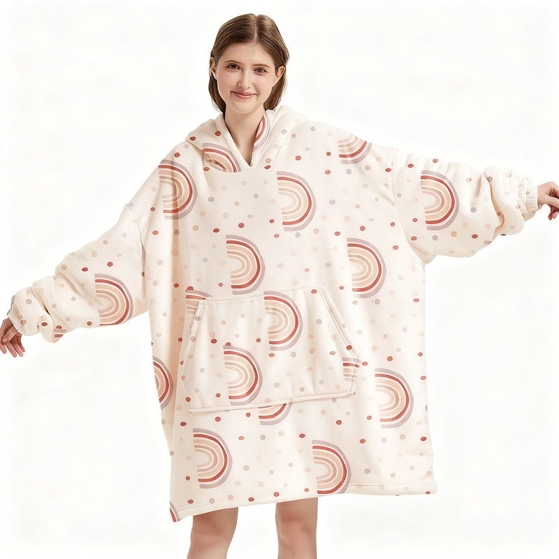 Tragbare Decke mit Kapuze, Sherpa-Fleece