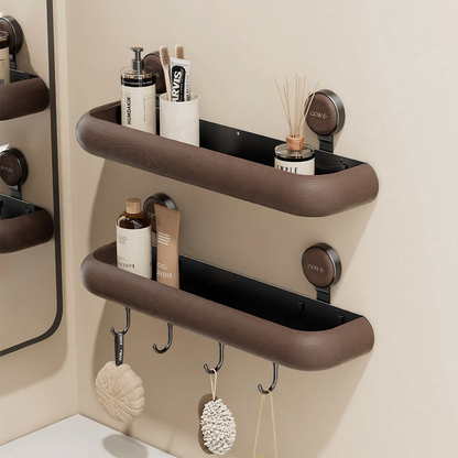 Badezimmer-Wandregal mit Saugnapf, ablaufbar