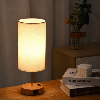 Tischleuchte USB, LED, dimmbar, Stoff