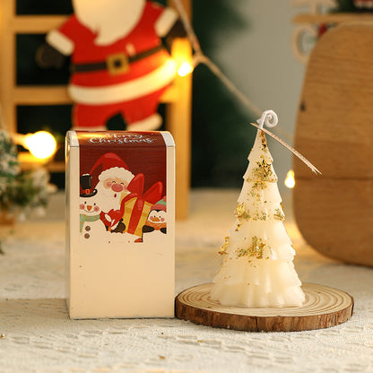 Duftkerze Weihnachtsbaum aus Sojawachs mit Blattgold