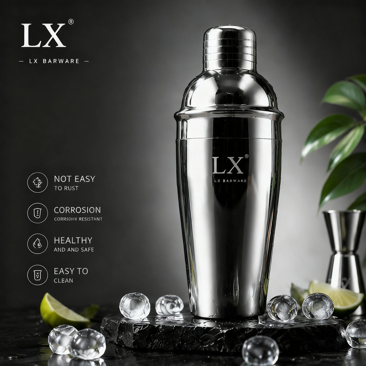 Cocktail-Shaker-Set mit Glas und Zubehör