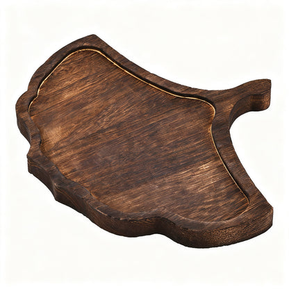 Holz-Serviertablett, Blattform, neuchinesisches Design