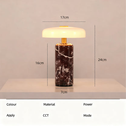 Tragbare Tischleuchte, Marmor, LED, Touchschalter