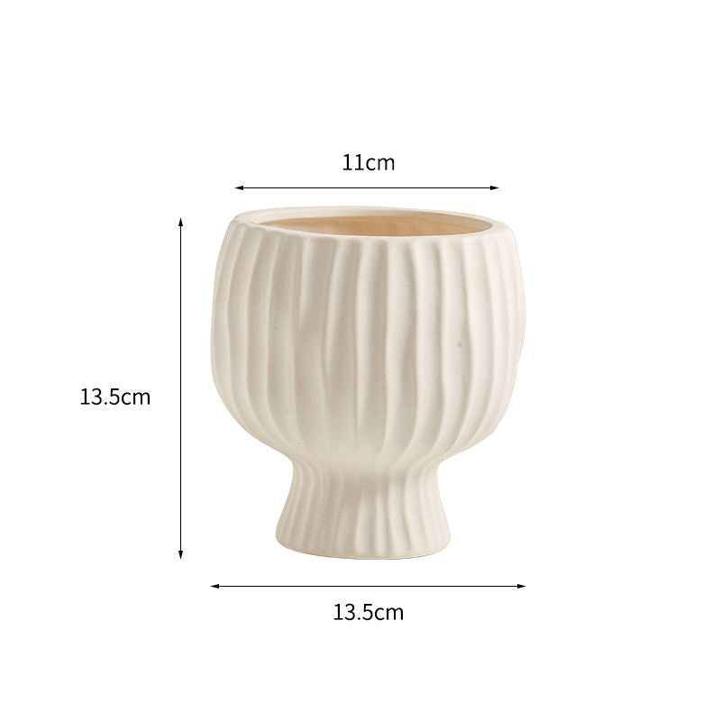 Keramikblumenvase, Landhausstil, Webstruktur
