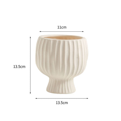 Keramikblumenvase, Landhausstil, Webstruktur