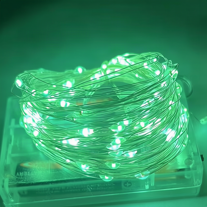 LED-Lichterkette, 10 m, 100 Lichter, USB/Batterie