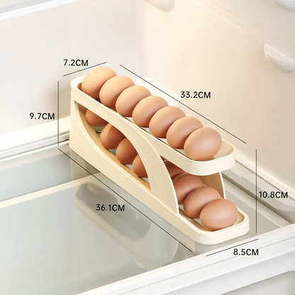 Eierbox für Kühlschrank mit Rollmechanismus
