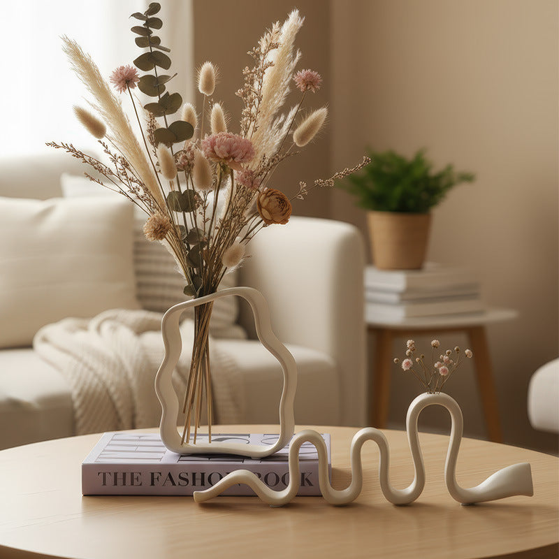Geometrische Keramik-Vase, nordisches Design