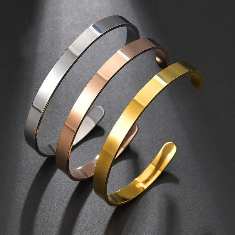 Armband aus Edelstahl, offen, glatte Oberfläche