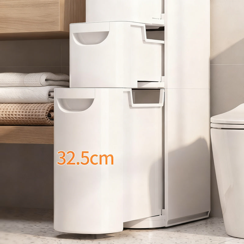 Schmales Badezimmer-Schubladenschrank, PP-Kunststoff