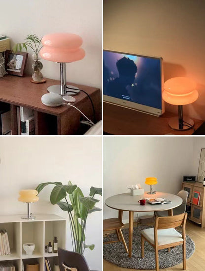 Brehn | DESIGNER GLAS TISCHLAMPE - AMBIENTE LED LAMPE FÜR SCHLAFZIMMER UND ARBEITSZIMMER