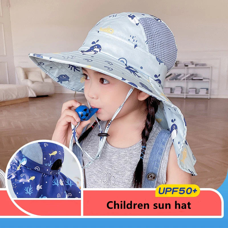 Brehn | Kinder Sonnenhut mit UPF 50+ - Verstellbare Kinnbänder und Breite Krempe