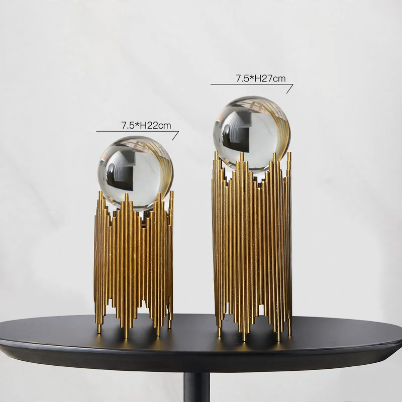 Kristallkugel-Dekofigur modernes Design Metall