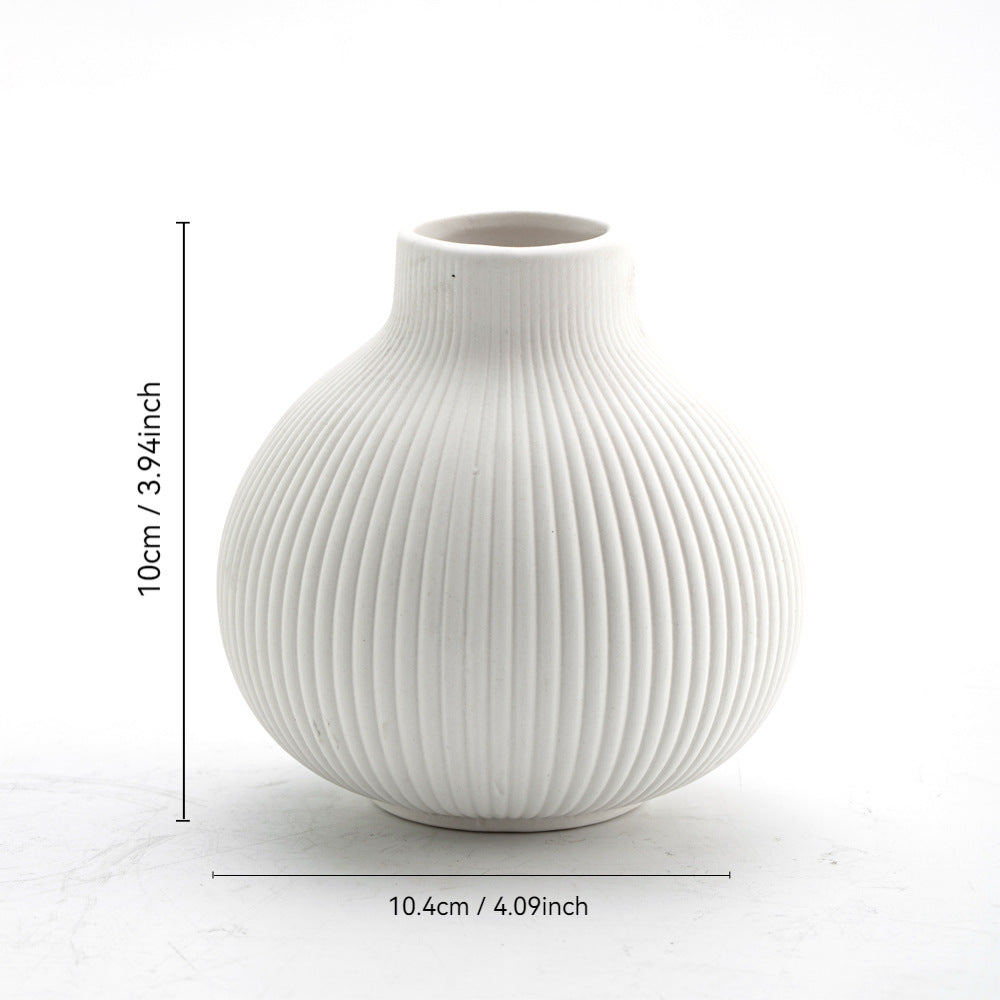 Keramikblumenvase, Landhausstil, Webstruktur