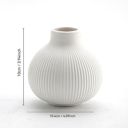 Keramikblumenvase, Landhausstil, Webstruktur