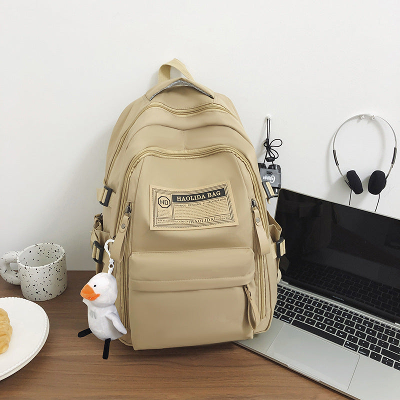 Doppelrucksack, Nylon, atmungsaktiv, mit Anhänger