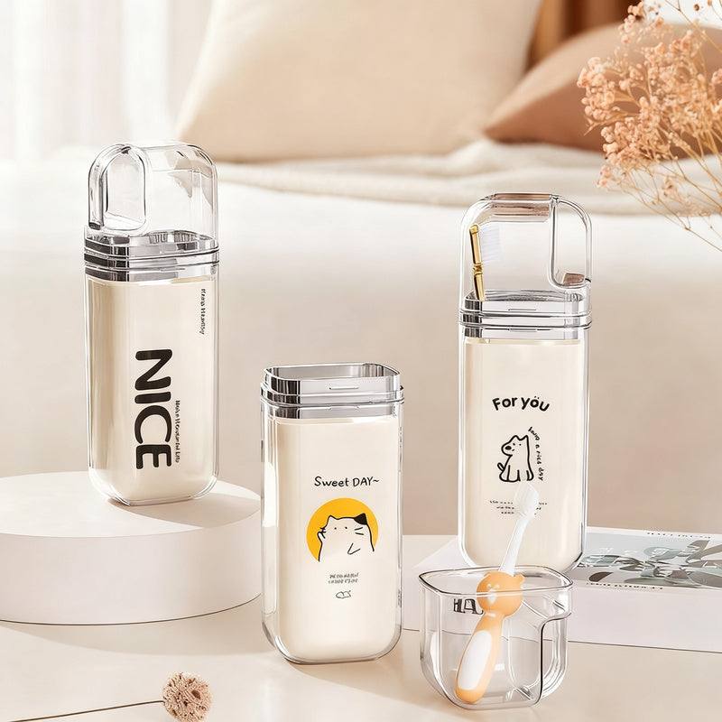 Tragbares Zahnpflege-Set aus Kunststoff