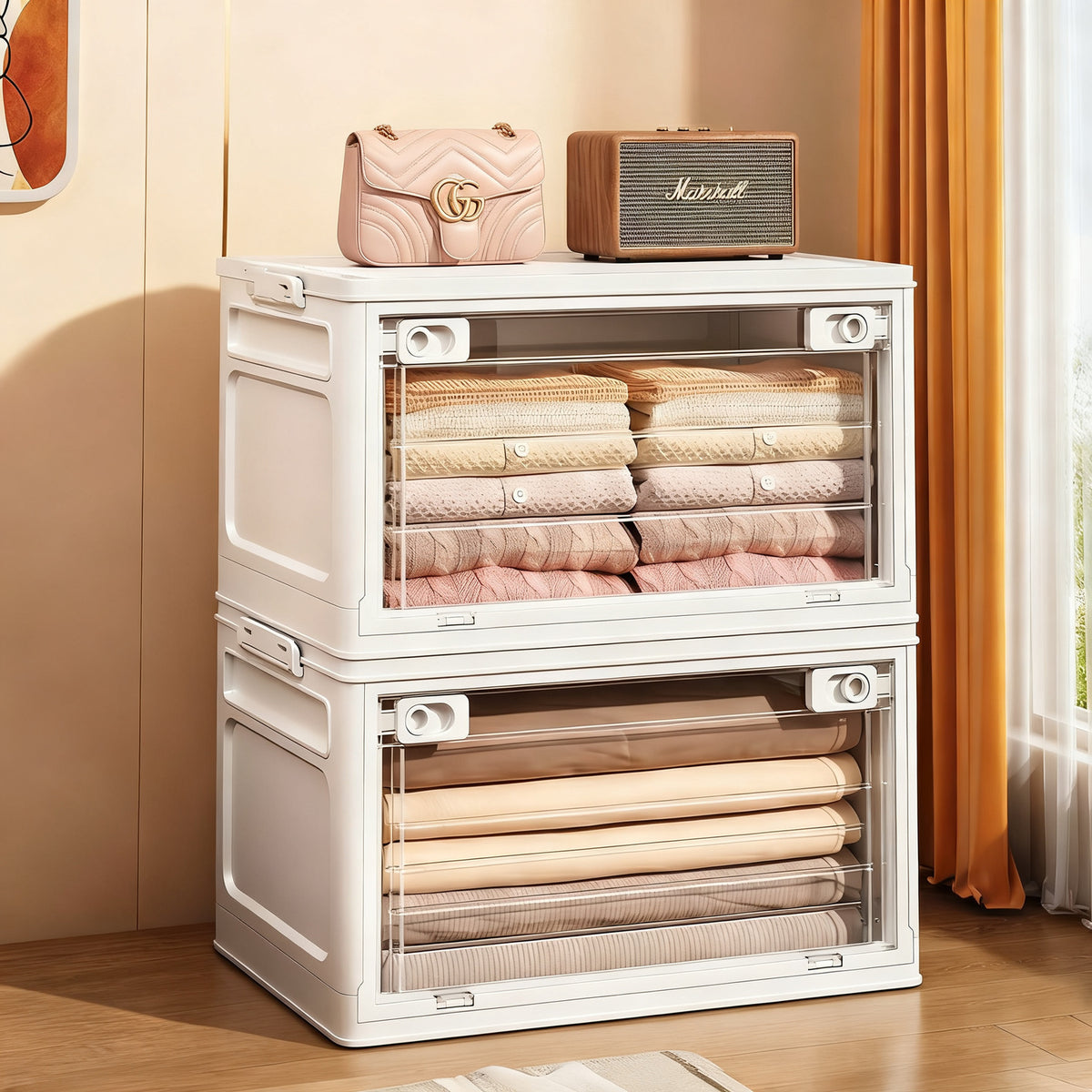 Transparente faltbare Aufbewahrungsbox mit Deckel