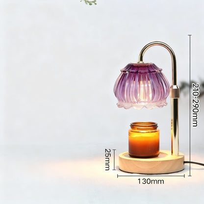 Wachsschmelz-Lampe mit Holzsockel