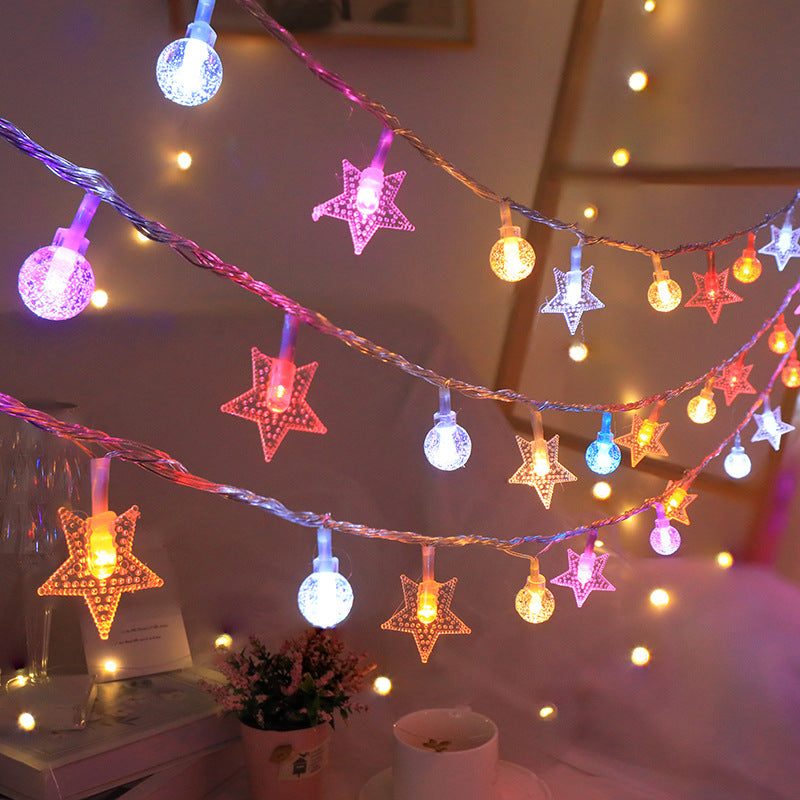 Solar-Lichterkette mit Sternen und Kugeln, 3,5 m