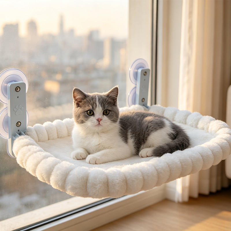 Flauschiges Katzenbett, rund, wärmend