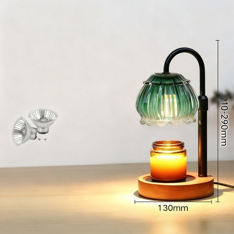 Wachsschmelz-Lampe mit Holzsockel