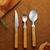 Besteckset 12-teilig, Edelstahl mit Holzgriff