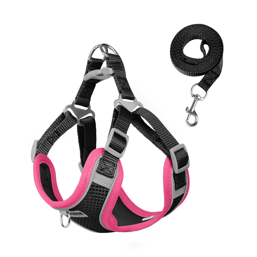Hundegeschirr aus Stoff mit Leine, XS bis XL