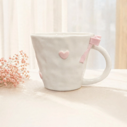 Keramik-Kaffeetasse mit Schleife, 350 ml