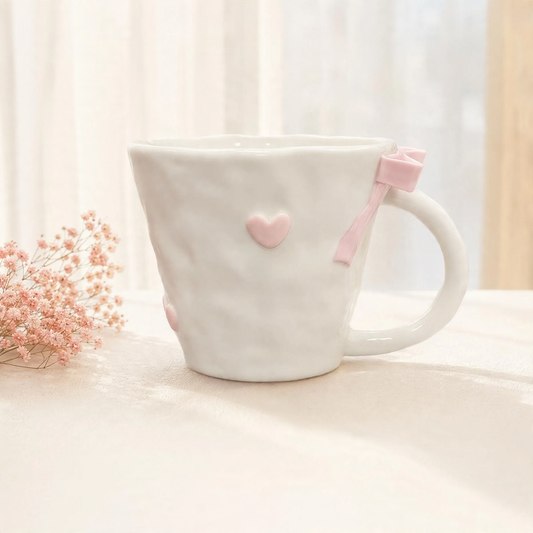 Keramik-Kaffeetasse mit Schleife, 350 ml